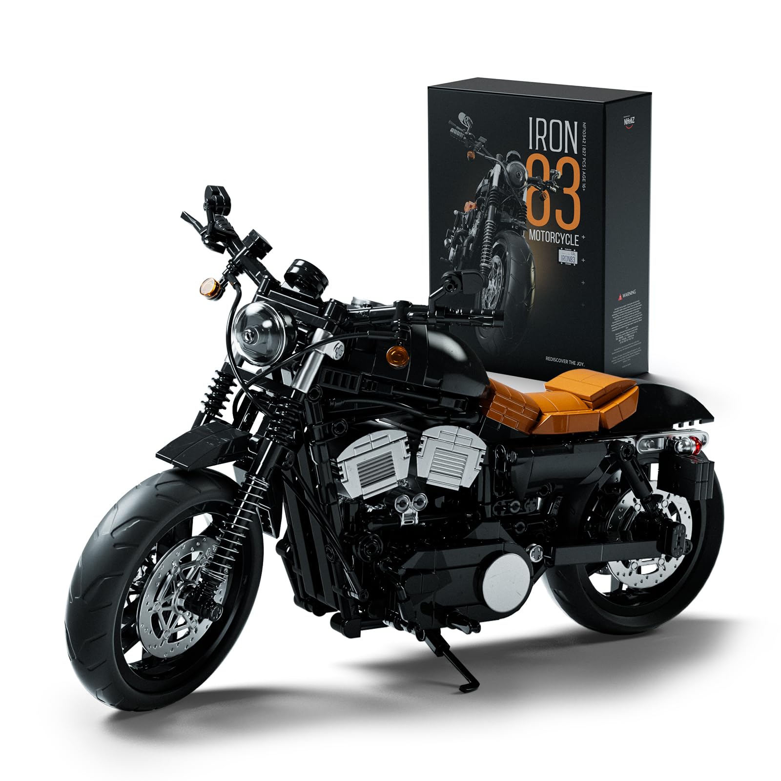 Photo 1 of Nifeliz Iron 83 Motorcycle Model Set for Adults, Classic Cruiser Bike Building Set with Realistic Details, Collectible Display Model and Gift for Motorcycle Enthusiasts (827 PCS, NF10342)