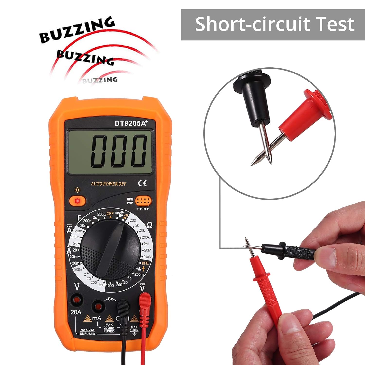 Multimetro Digitale A Pinza DT-266 - Voltmetro Amperometro Portatile Con Tester Di Resistenza E Continuità