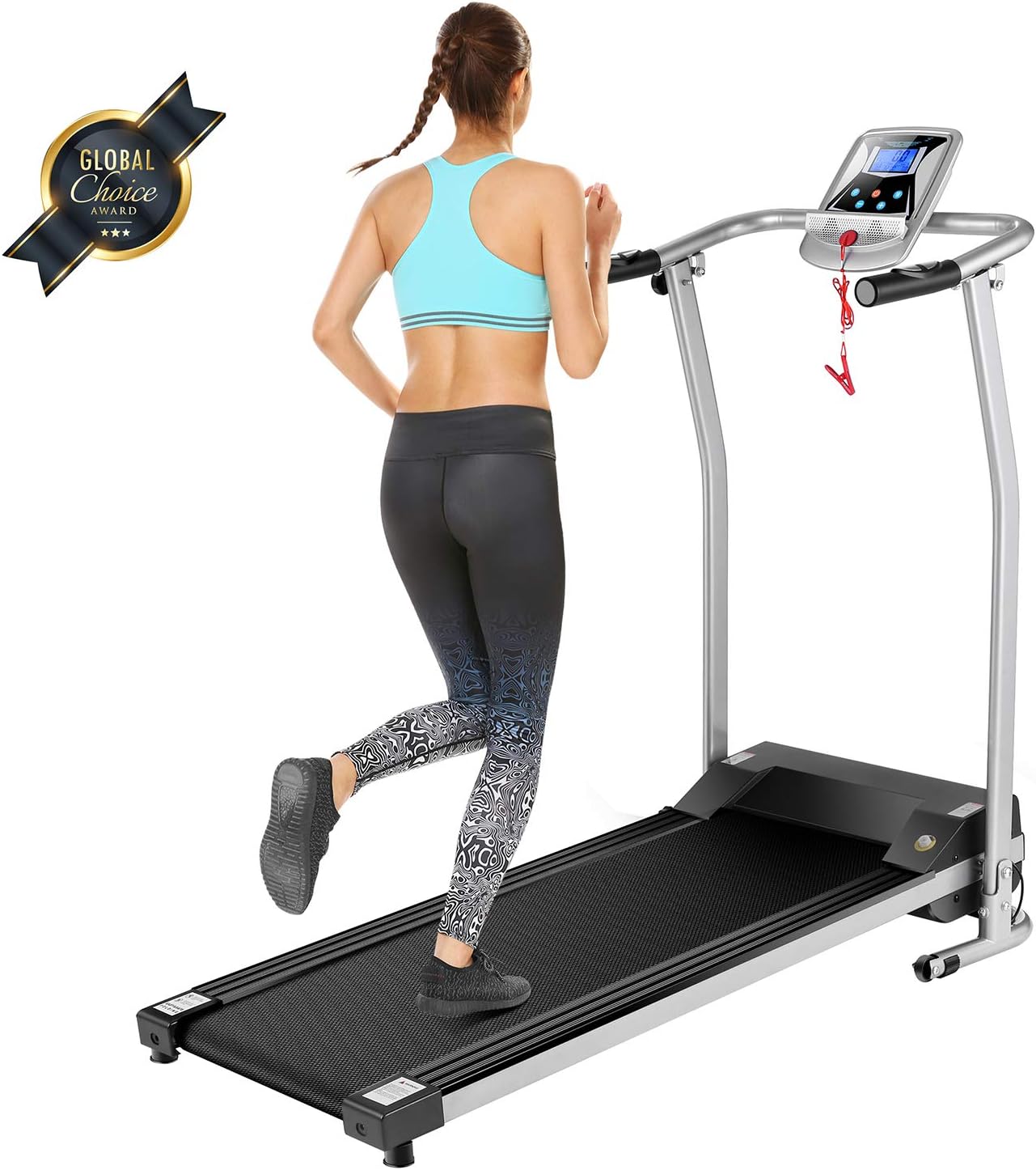 OppsDecor Folding Treadmill for Home, Electric Treadmills with LCD Display Exercise Fitness Trainer Walking Running Machine