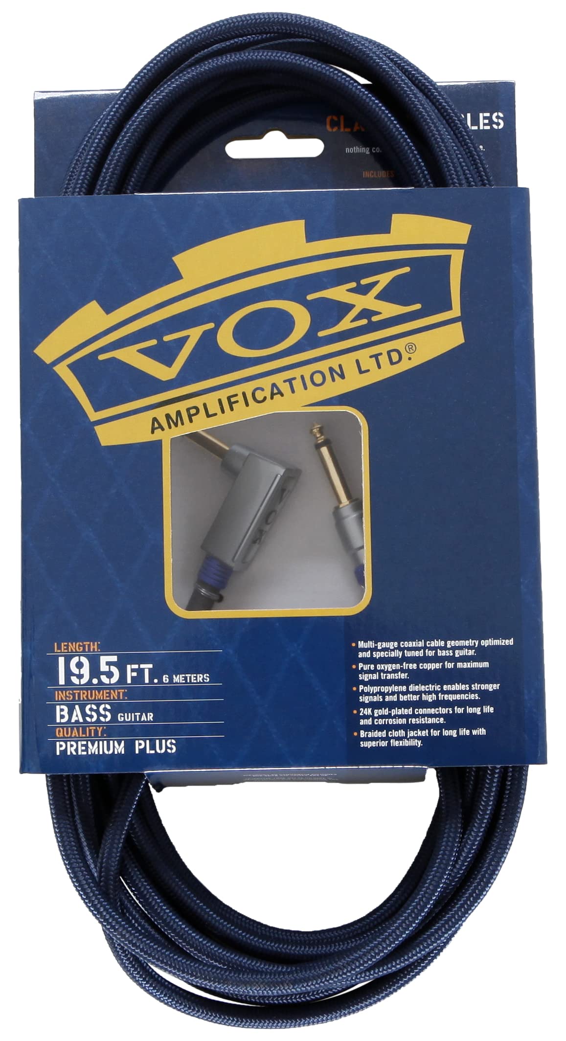 Vox VBC-19BL 19ft Class A Professional Bass Cable