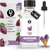 Dolce Flav Clear Ube Extract for Baking and Drinks, Water-Soluble, 2 fl oz | For cakes, cookies, frostings, fillings, ice cream, milkshakes, smoothies, coffee drinks, beverages, yogurt, sauces, candy