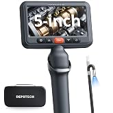 DEPSTECH 5" IPS Screen Articulating Borescope, Endoscope Camera with Light | 5FT 1080P Inspection Camera,Photos &amp; Videos,0.24Inch 210&deg; Two-Way Probe,32G TF Card,IP67 Waterproof for Automotive,Drain,HVAC