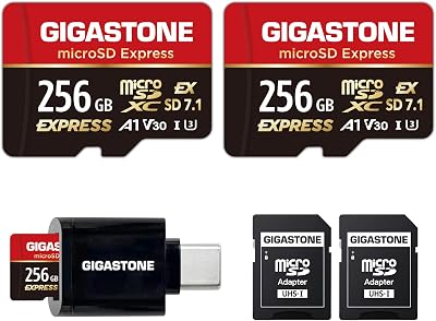 Gigastone 256GB microSD Express Dual Pack SD Adapter USB-C Reader