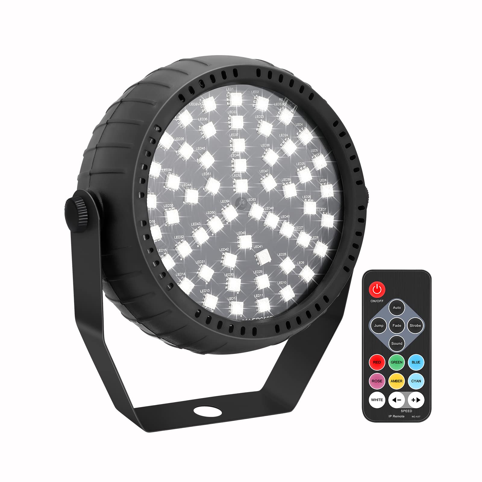 Photo 1 of Telbum Strobe Lights, 54 Super-Bright RGB LEDs Mini Strobe Light for Parties, Halloween Strobe Lights with Remote Control, Sound Activated & Speed Control DJ Flashing Light for Room Stage Disco Party