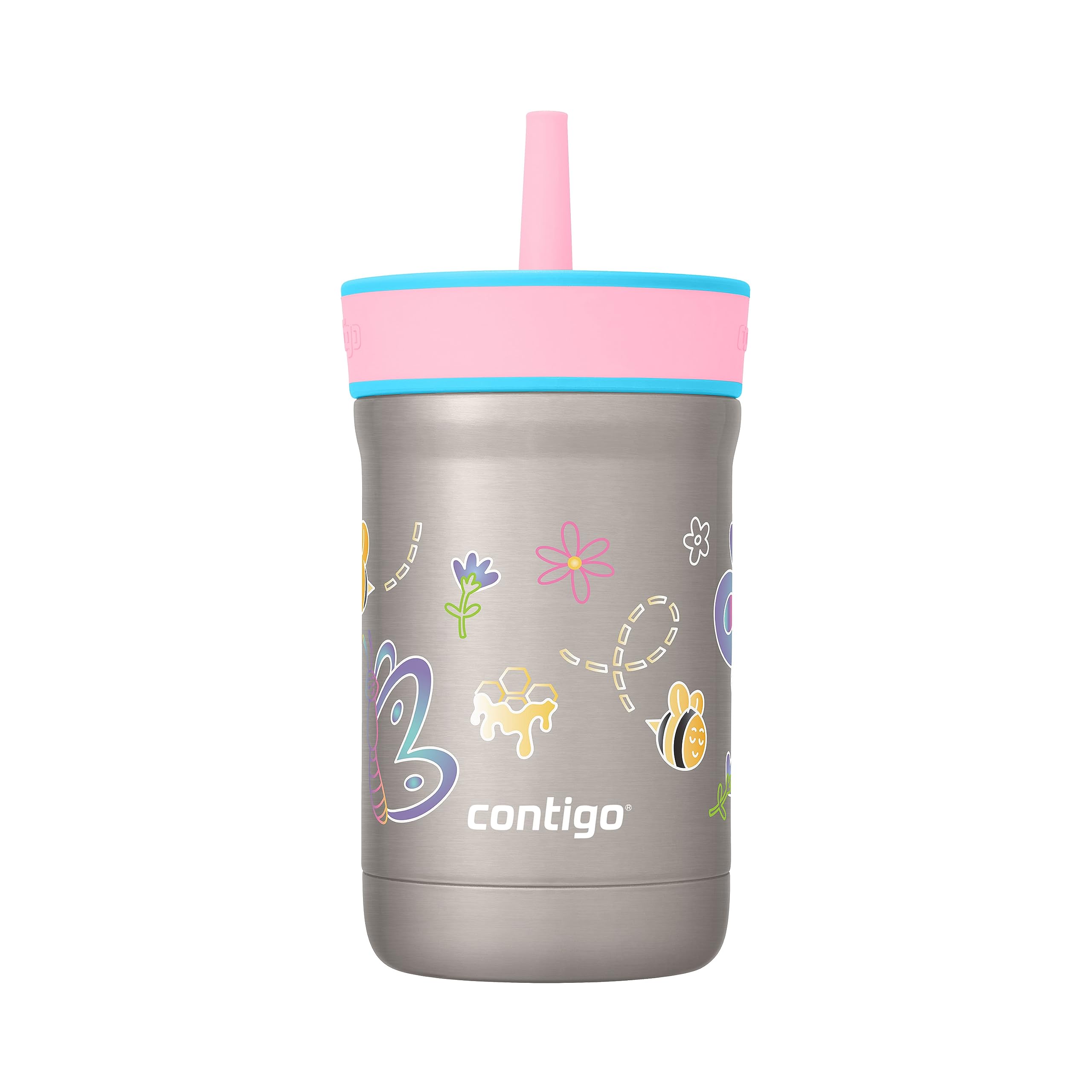 Photo 1 of Contigo Kids’ Leighton Straw Tumbler with Spill-Proof Lid 12oz Raspberry/Azalea