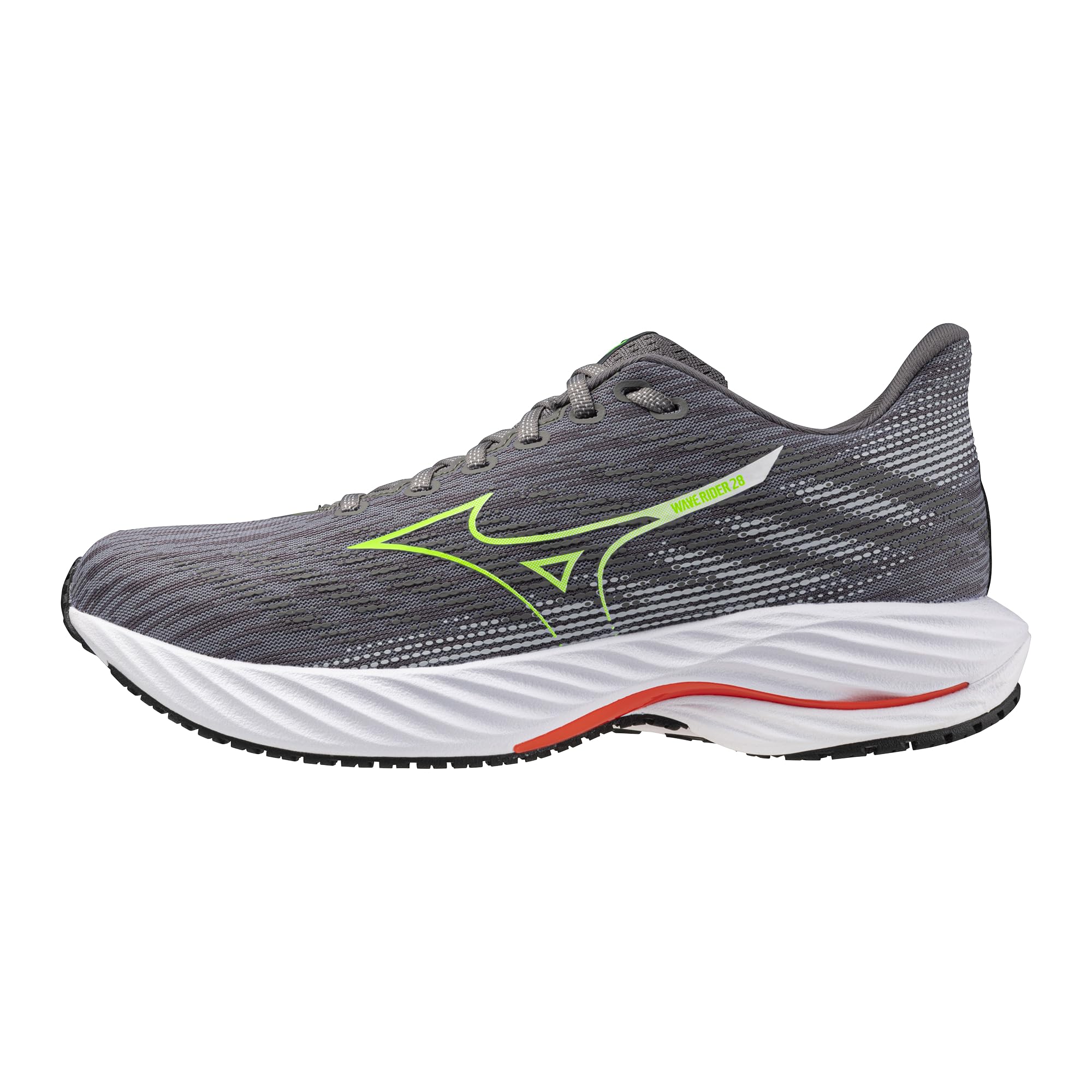 Mizuno Wave Rider 28 - Zapatillas para correr para hombre | Corredor de senderos neutral | Tradewinds-Geco Verde | EE. UU. Hombres 11