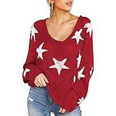 HUUSA Oversized Sweaters for Women Crewneck Tops Knitted Baggy Pullover Sexy See Through Beach Coverups Relaxed Fit