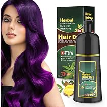 Amazon.com: Tanfeine Champú de tinte para el cabello morado, color ...