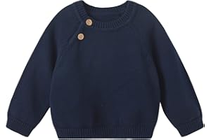 pureborn Baby Toddler Boys Girls Pullover Sweater Cotton Knit Button Closure Sweaters