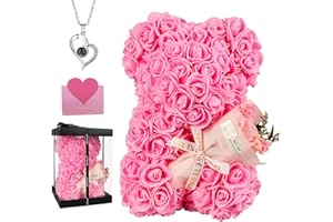 K KYMAKE Rose Bear Valentines Day Gifts, Rose Teddy Bear Gifts for Women, Valentine Rose Bear Gift for Her, Women's Gifts Mothers Day, Wedding and Anniversary, Birthday Gifts for Mom
