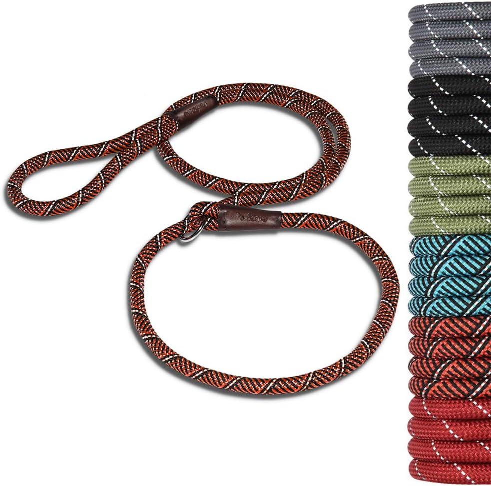 PetBemo Extremely Durable Dog Slip Rope Leash, Premium Quality Mountain Climbing Rope Lead, Strong, Reflective Threads Sturdy Comfortable Leash Strongest Pulling Large Medium Dogs 6 feet