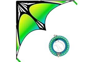 FLYING HOOFER Hoofer Large Beach Kite and Reel Winder with 650ft String for Kids and Adults, Single Line Kite, Extremely Easy to Fly for Beginners
