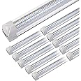 10Pack 4FT LED Shop Light - 50W 8000LM 6500K Linkable Clear Cover T8 LED Tube Light for Workshop, Warehouse, Basement - Plug and Play