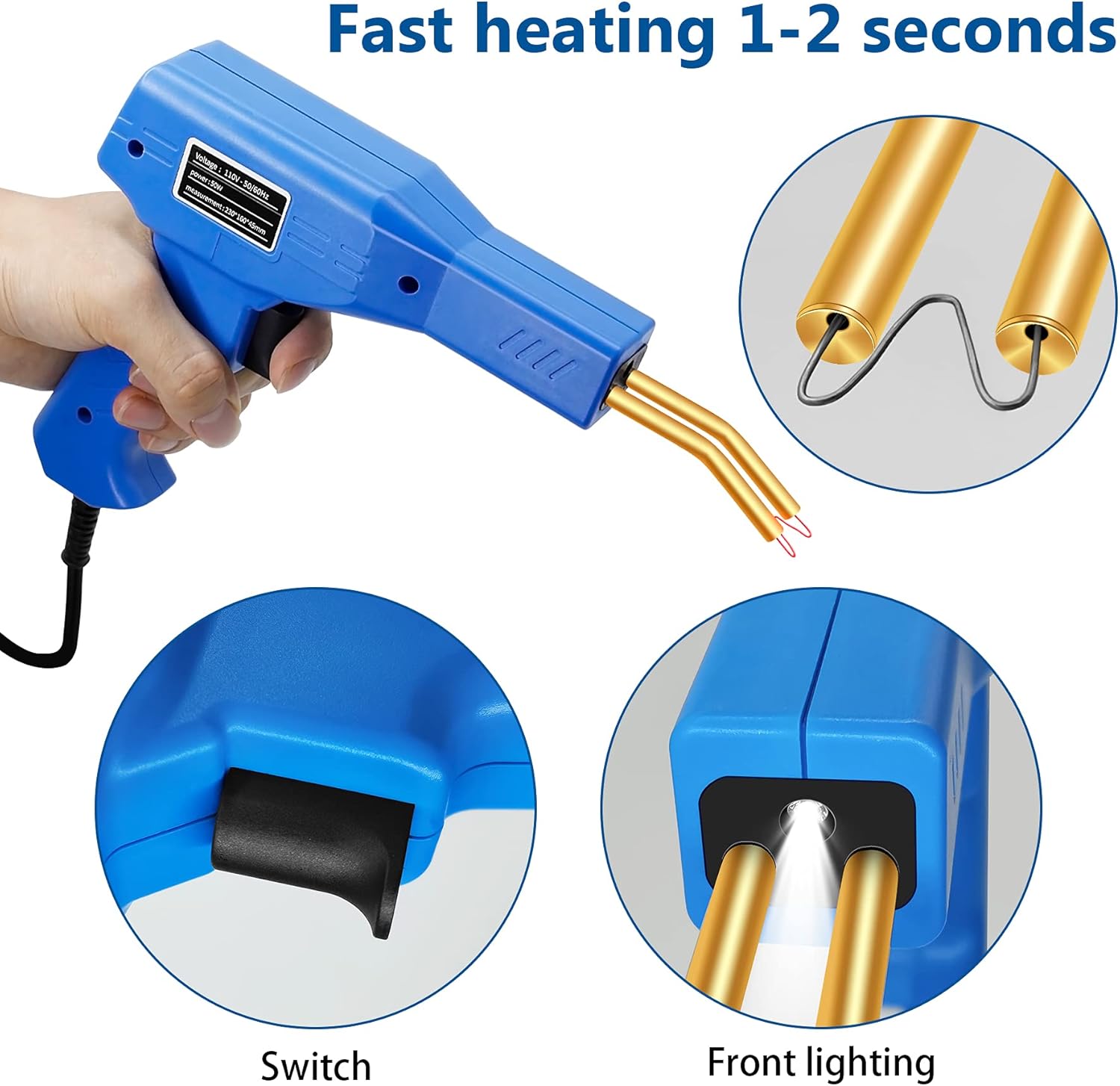 Weraher Plastic Welding Kit, 50w Plastic Welder Kit Practical Bumper Repair Kit With 4 Types Of Staples, One Plier And A Carry Case - - 