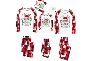 CGGMVCG Christmas Pajamas for Family 2025 Red Buffalo Plaid Family Christmas Pjs Matching Sets Xmas Sleepwear Jammies Clothes