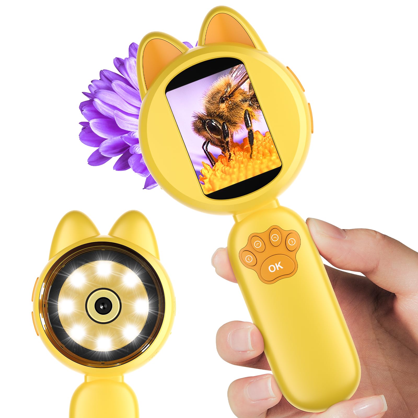 Photo 1 of Microscope for Kids, 40X Magnification with 2" LCD Screen & 8 LED Lights, Portable Handheld Pocket Jewelers Loupe & Magnifying Glass for Coins, Trichomes, and Collectibles