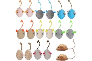 Paifeancodill Cat Mouse Toys, 18 Pcs Catnip Cat Toys, Chew Toys for Cat, Soft Plush Catnip Cat Toys, Furry Cat Toys, Mice Toy
