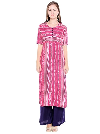 OOMPH! Womens Rayon Straight Kurta