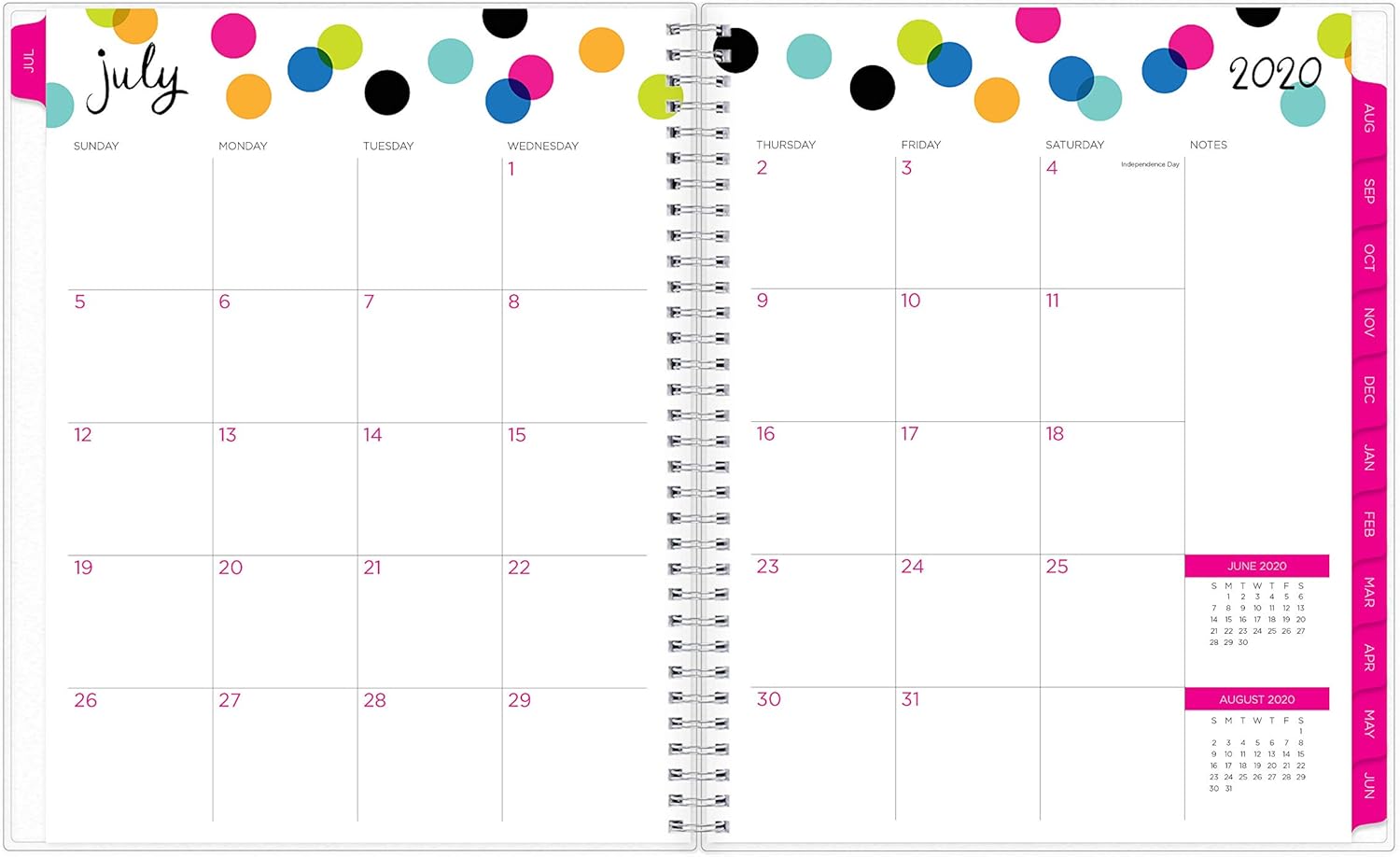 Ampersand for Blue Sky 2020-2021 Academic Year Weekly & Monthly Planner, Frosted Flexible Cover, Twin-Wire Binding, 8.5" x 11", Dots : Office Products