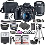Canon EOS Rebel T7 DSLR Camera Bundle with Canon EF-S 18-55mm f/3.5-5.6 is II Lens + 2pc SanDisk 32GB Memory Cards + Accessor