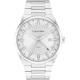 Calvin Klein Men's Distinguish - 44mm 3H Quartz Watch - Stainless Steel Bracelet - Modern Stylish Timepiece - Gift for Him
