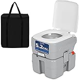 SereneLife Portable Toilet - 20L Flushable Camping Toilet, Leak Proof HDPE with Detachable Waste Tank, Ideal for Camping and 