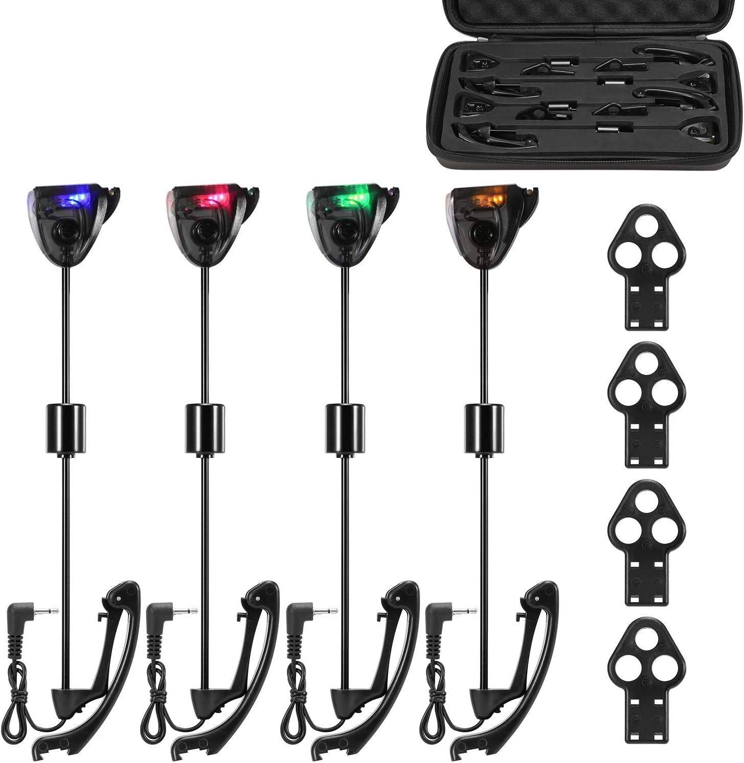 Roeam Fishing Bite Alarms,Fishing Swinger Set Carp Fishing Bite Indicator Swinger Digital Fishing Alarm LED Bite Indicator Illuminated Swinger Fishing Tackle