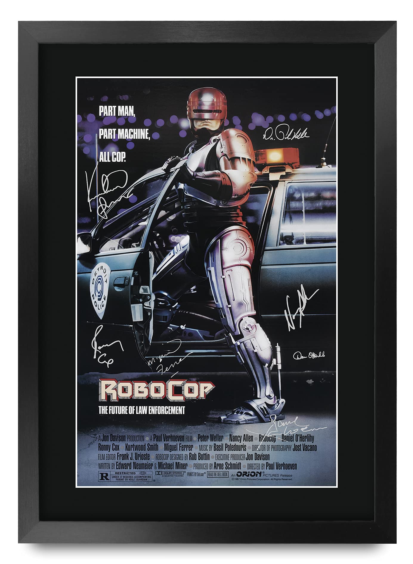 HWC Trading RoboCop Gifts Printed Poster Signed Autograph Picture for Movie Memorabilia Fans - A3 Framed