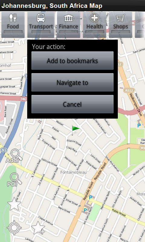 Offline Maps South Africa Johannesburg, South Africa Offline Map: Place Stars:amazon.com:appstore For  Android