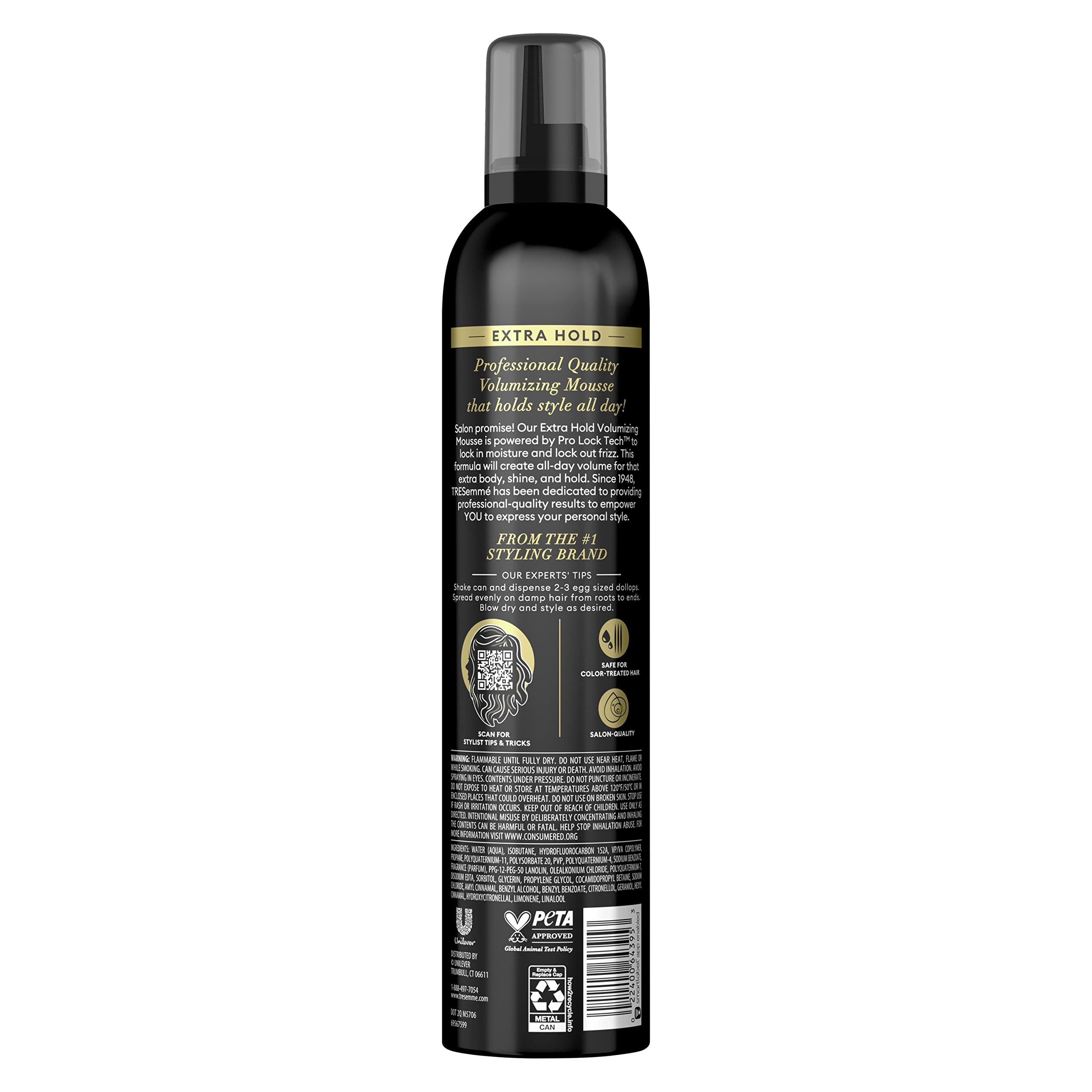 TRESemmé Extra Hold Volumizing Mousse For 24H Touchable Hold & Volume with Pro Lock Tech 15 oz