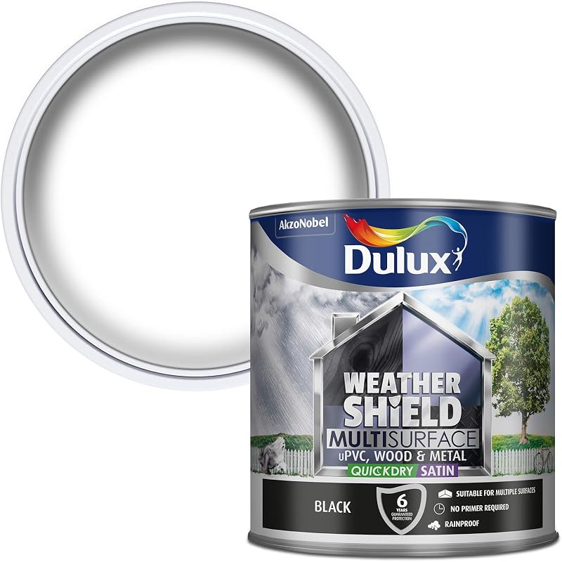 Dulux Weathershield Multi-Surface Quick Dry Satin Paint 2.5 L Black