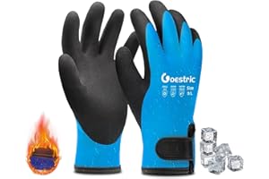 GOESTRIC 100% Waterproof Winter Work Gloves for Men Women, Freezer Gloves with Grip for Shoveling Snow