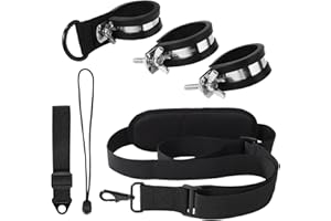 Lyreh Long Trimmer Strap with 3 Pcs Stainless Steel Shaft Clamps, Shoulder Strap for Weed Eater Accessories Shoulder Strap for Leaf Blowers Lawn Mowers Weed Wacker Hedge Trimmers