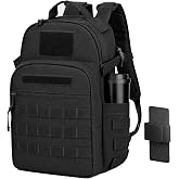 Miramrax Tactical Backpack for Men Military Backpacks with Holster Army 3 Days Assault Pack Bug Out Bag for Hiking Camping (Black)