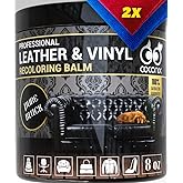 COCONIX Leather & Vinyl Recoloring Balm - Pure Black | Restore Faded, Worn, and Peeling Leather and Vinyl on Sofas, Chairs, and Car Seats | Vibrant Colors with Simple Application