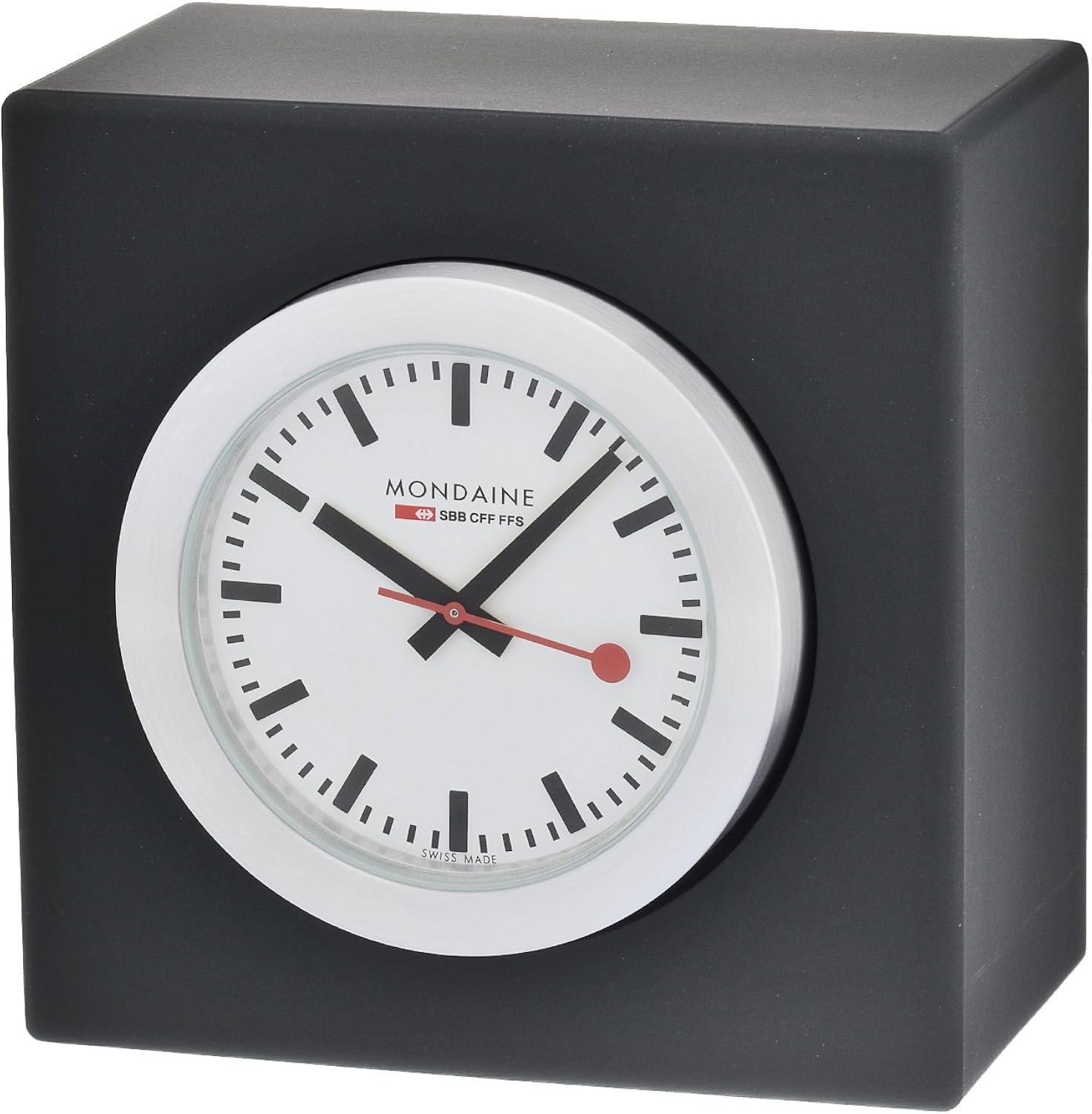 Mondaine A660.30318.84SBB Desk Cube Table Clock Analog Amazon.co.uk