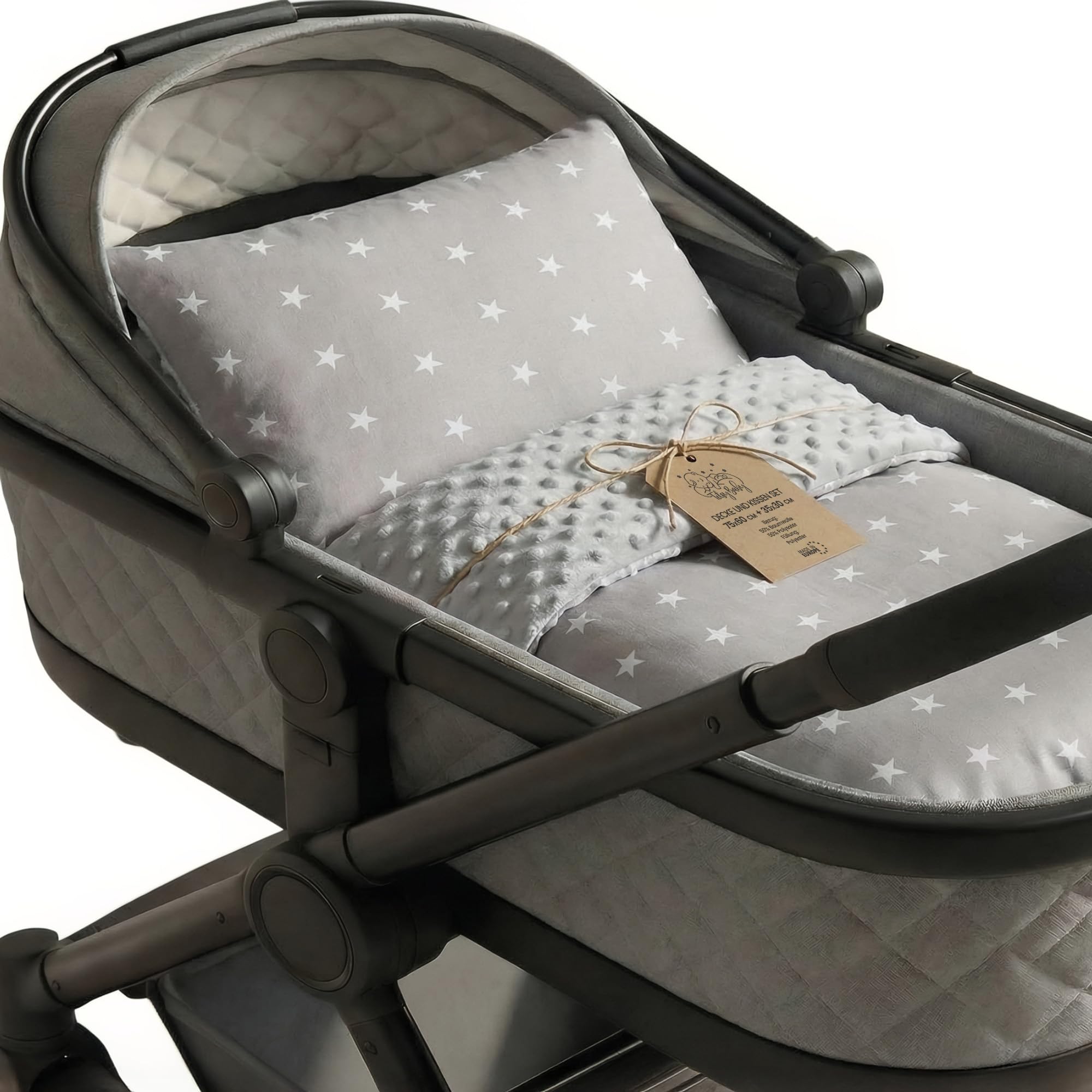 Baby blanket cuddle blanket Winter plush fabric 75x60 cm + pillow 35x30 cm - children's blanket stroller blanket baby blankets stroller blanket and starter set for newborns and children Oeko-Tex