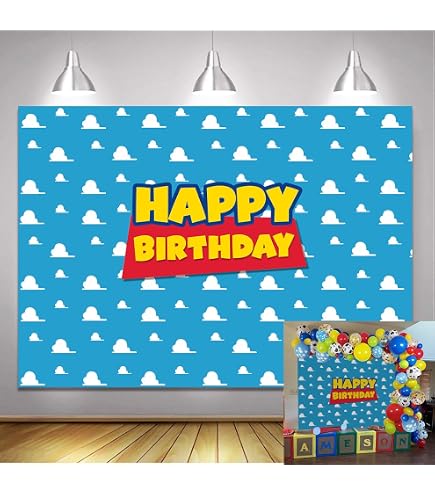 Reach Four The Sky Sfondo Toy Inspired Story 4 ° compleanno festa sfondo banner per ragazzi ragazze 4 ° storia dei cartoni animati decorazioni di compleanno 15 x 0,9 m