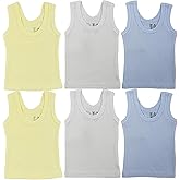 GI District Newborn Baby Sleeveless Pack of 6 Tank Tops 100% Cotton Shirts, Short Sleeve Tees 0-24 Months Boys, Girls, Unisex