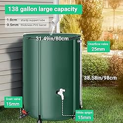 FAMIROSA 132 Gallon / 500L Collapsible Rain