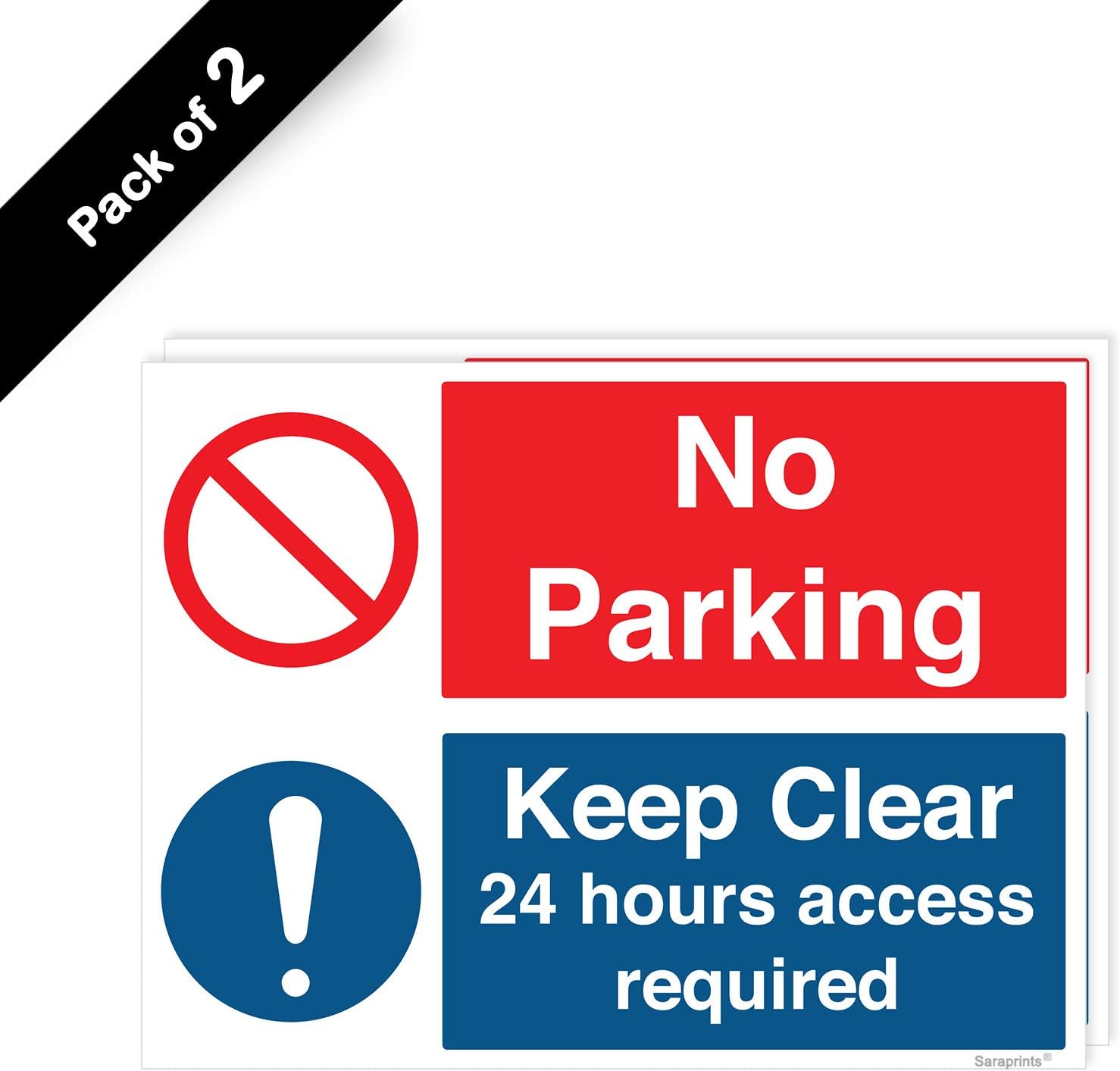 Pack of 2 No Parking Signs Self adhesive Waterproof Vinyl 150mmx200mm V1175, 150 x 200 mm - Image 3