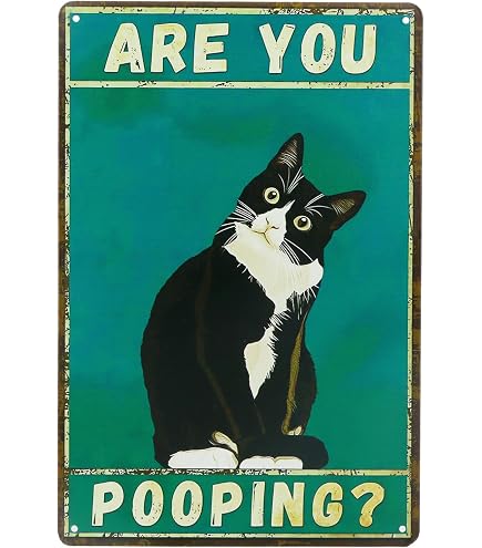 Ronoar Funny Black Cat Vintage Metal Tin Signs Catitude Coffee