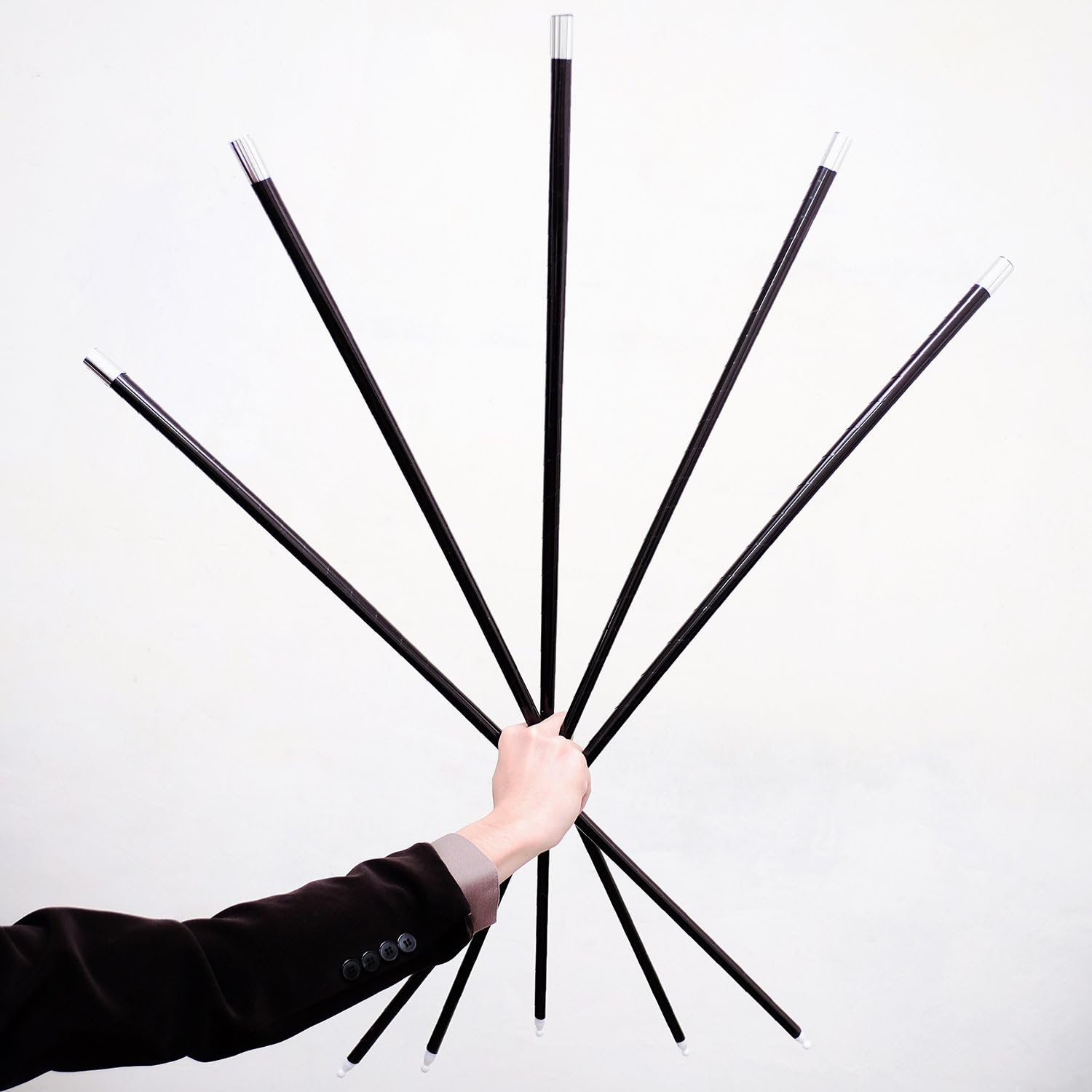 5x Black Plastic Appearing Canes with Video Tutorial - Stage Magic Trick