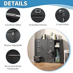 BIZOEIRON 4 Drawer File Cabinet with Lock and 1