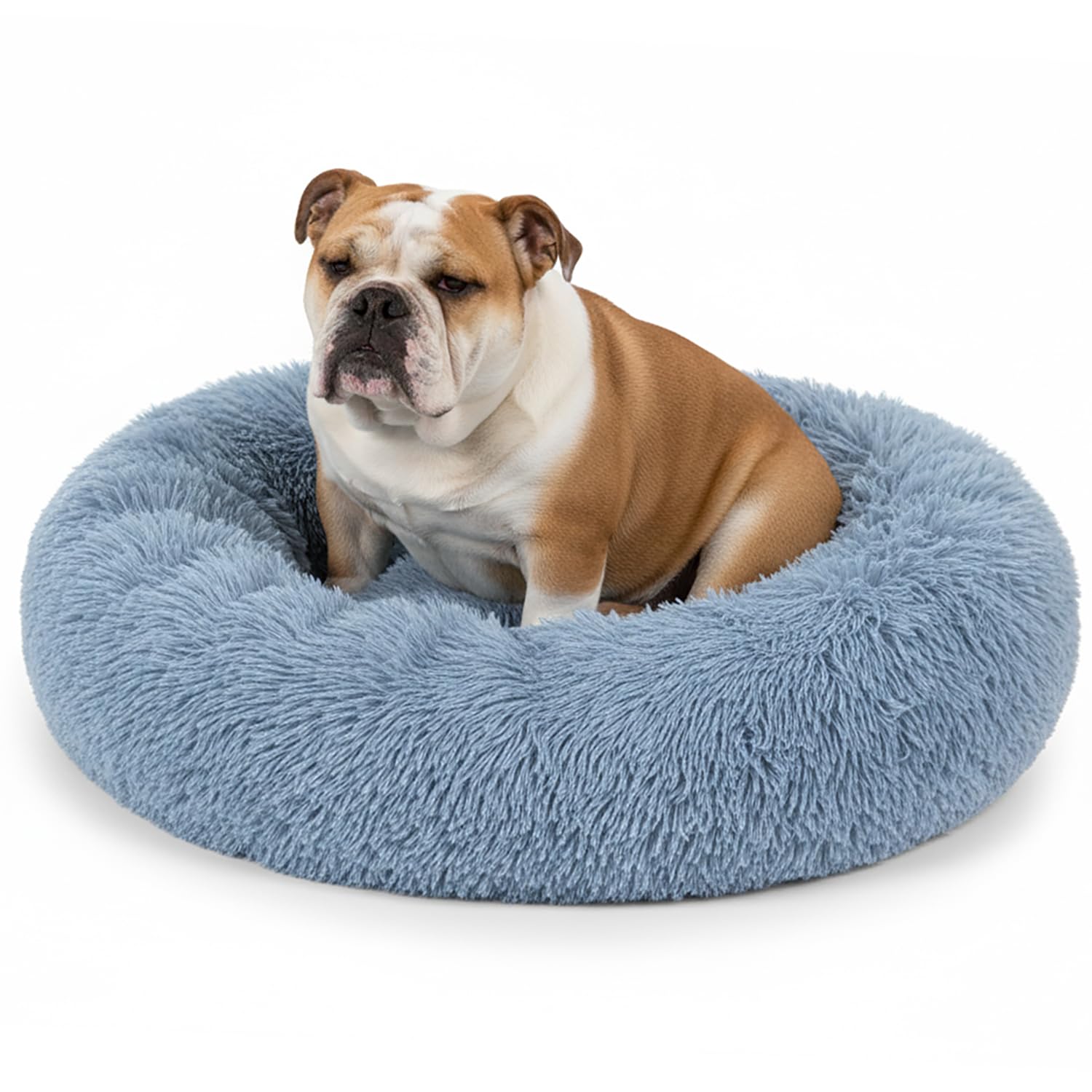 Photo 1 of **REFERENCE IMAGED**

PetAmi Calming Dog Bed for Small & Medium Dogs and Cats, 30 Round Donut Dog Bed, Washable Fluffy Faux Fur Puppy & Cat Bed, Anti-Anxiety Plush Cuddler Pet Bed with Anti-Slip Bottom - Blue