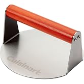 Cuisinart 6" Stainless Steel Smashed Burger Press, Juicy and Crispy Burgers for BBQs, Cookouts