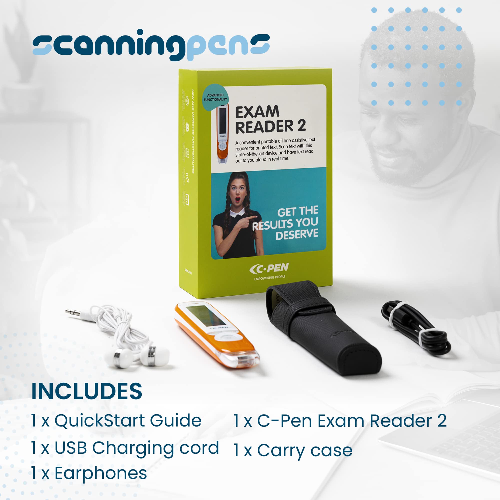 C-Pen Text to Speech Exam Reader 2 - OCR Text to Speech Scanning Device for Tests, Reading & Literacy | 10+ Languages | Assistive Tool for Dyslexia & Learning Differences for Tests | Windows & Mac