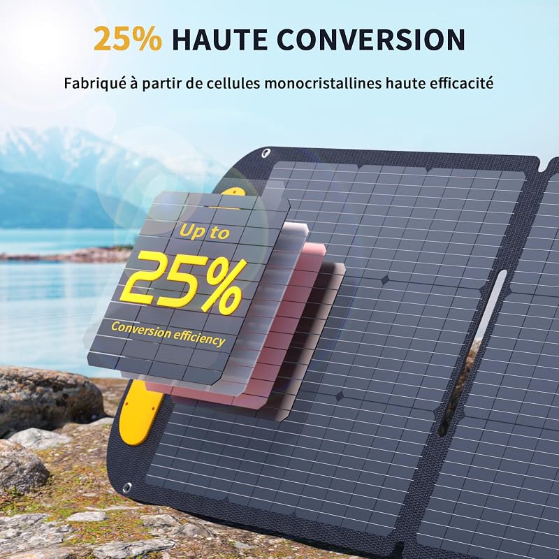 VS110 Panneau solaire portable 110W 18V, efficacité de 25%
