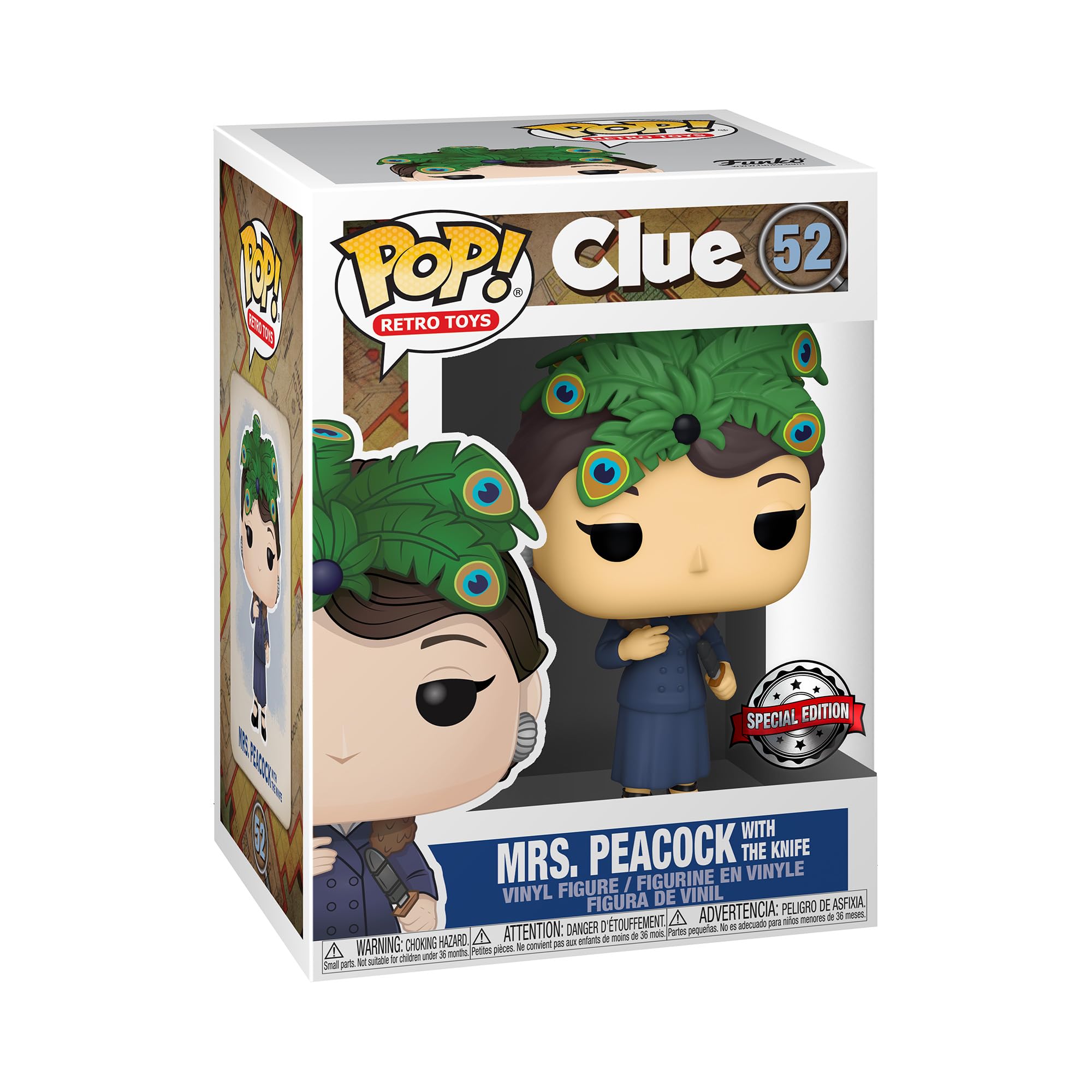 Funko Pop! Vinyl: Clue - Mrs PeacockPeacock With Knife - Collectable Vinyl Figure - Gift Idea - Official Merchandise - Toys for Kids & Adults - Model Figure for Collectors and Display