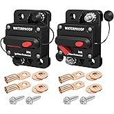 DaierTek 50 Amp Circuit Breaker, Waterproof Marine Circuit Breaker 12V 24V 48V Resettable Inline Fuse Switch, 12 Volt 50A Bre